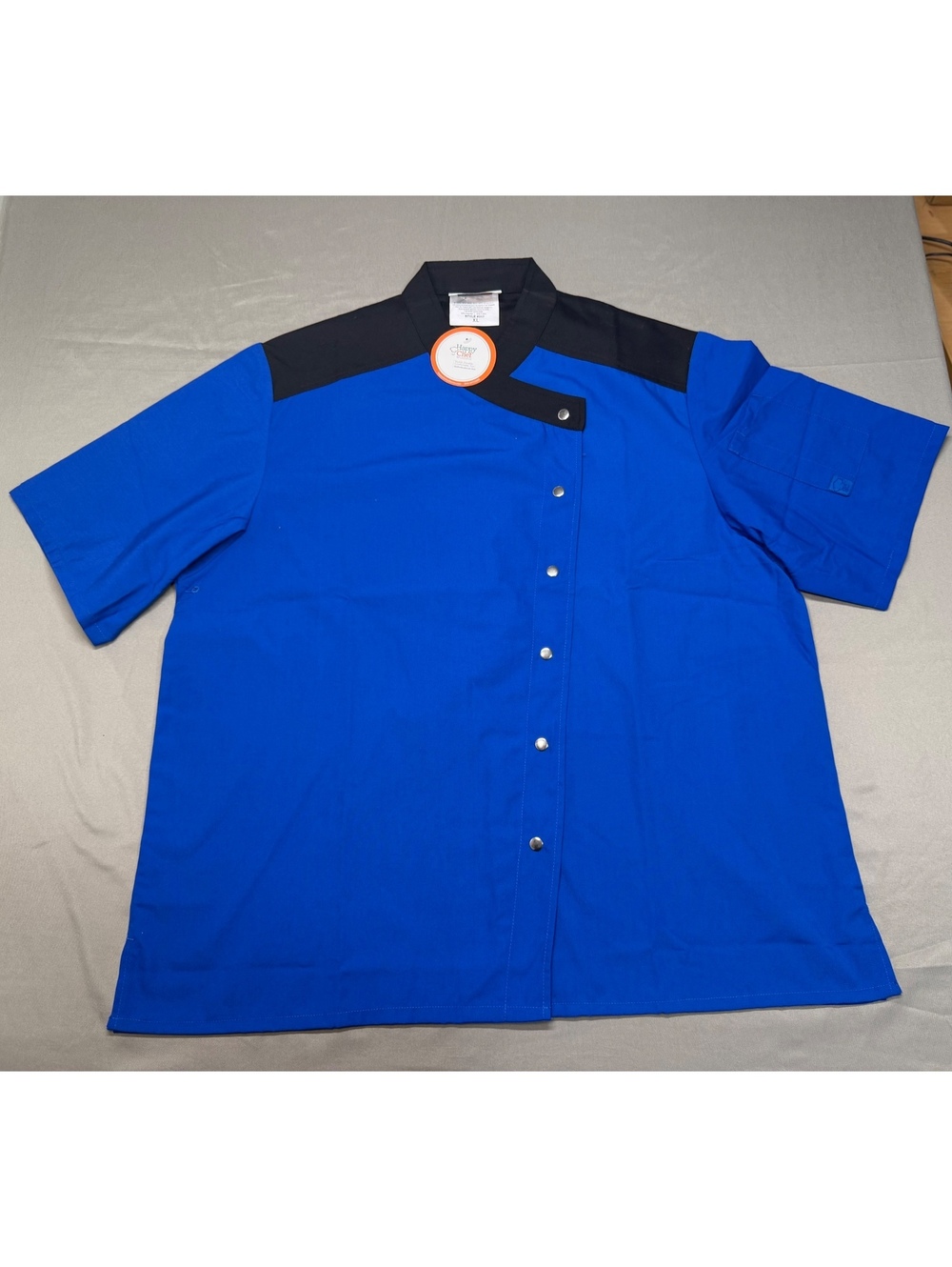 Happy Chef Blue and Black Chef Coat Jacket XL